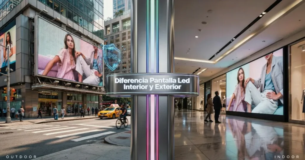 Diferencia entre pantalla LED de interior y exterior con protección IP65