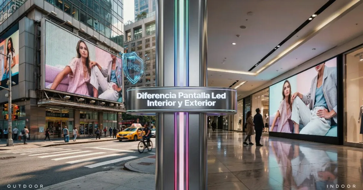 Diferencia entre pantalla LED de interior y exterior con protección IP65